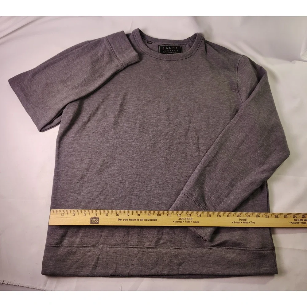Jachs NY Mens Size L Soft Touch Fleece Crewneck Sweatshirt Gray Heather Pullover